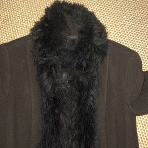 Zara brown wool coat lined with brown fur